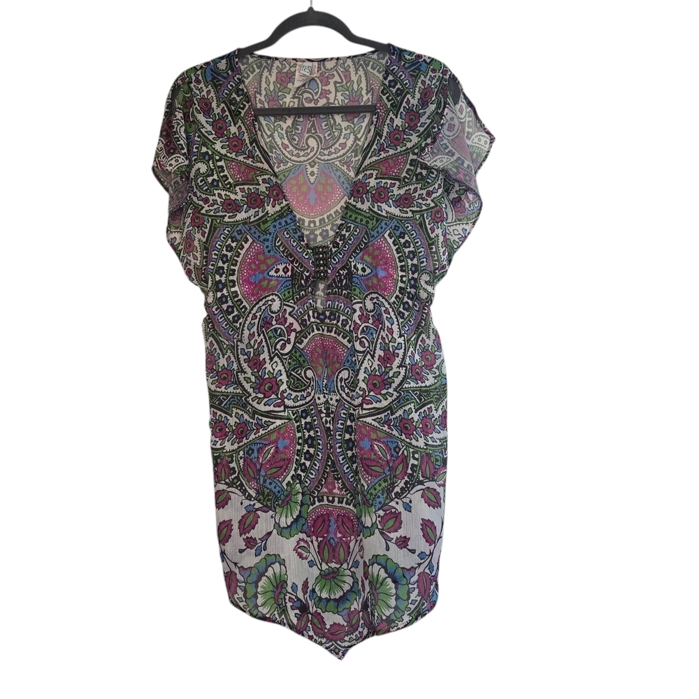Becca by Rebecca Virtue Floral Pattern Swim Cover-up Boho-chic Bohemian Beach